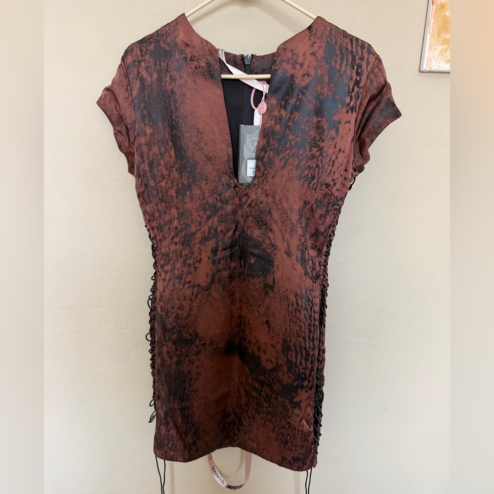 House of CB Copper Lace up Dress
